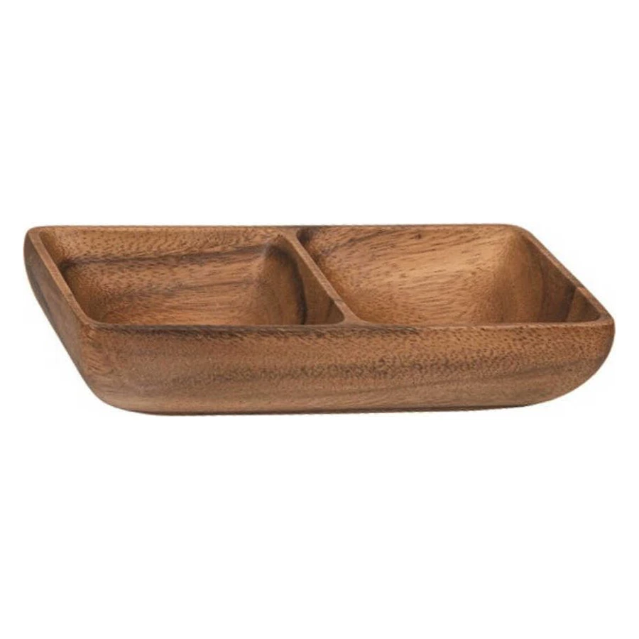 Epinox Nil NK-2010 akasya ağacı 2 bölmeli kuruyemişlik, 10x20 cm