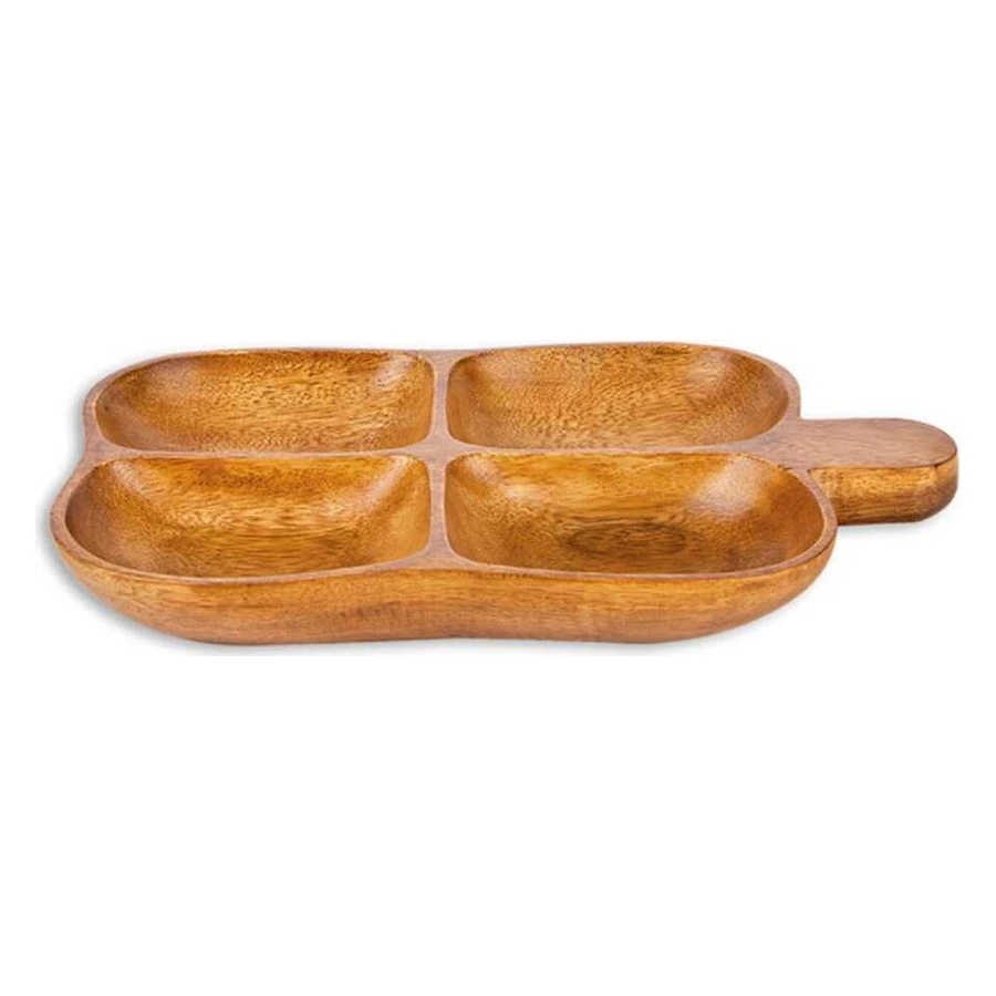 Epinox Nil SAK-30-4 akasya ağacı 4 bölmeli kuruyemişlik, 20x30 cm