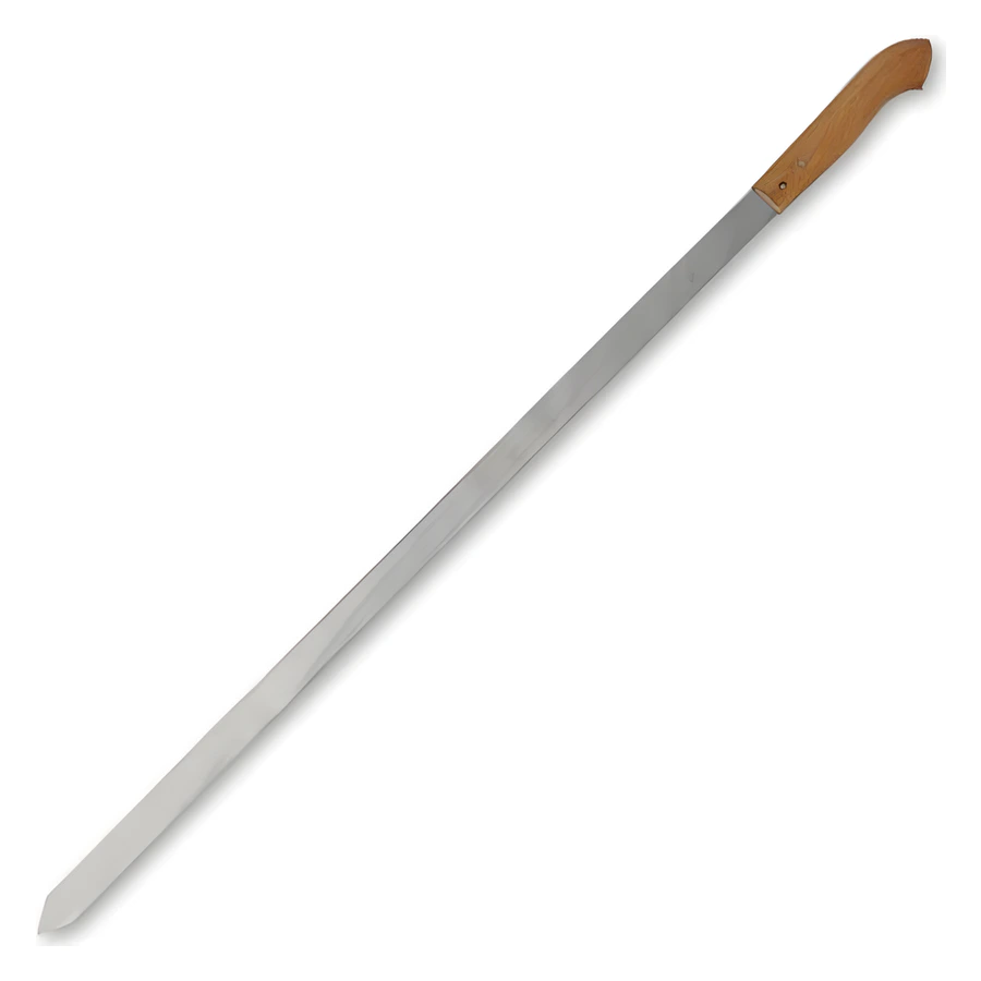 Pirge 81163 ahşap saplı 60 cm Adana şiş, 20 mm genişliğinde yassı kebap şişi