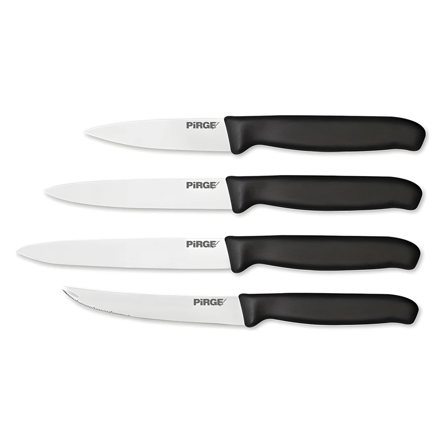 Pirge 41114 bar bıçağı seti, soyma, dilimleme, doğrama ve limon bıçağından oluşan dörtlü set