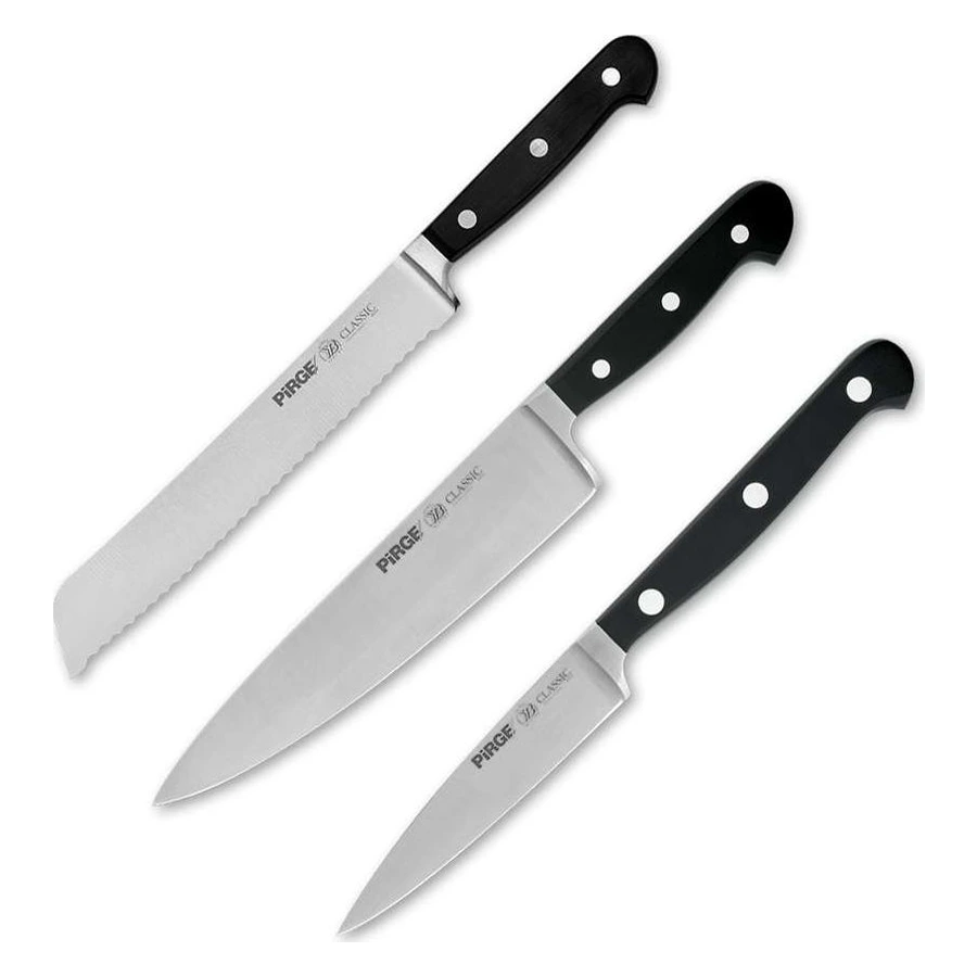 Pirge Classic 35162 profesyonel bıçak seti, sebze, dişli ekmek ve şef bıçağı