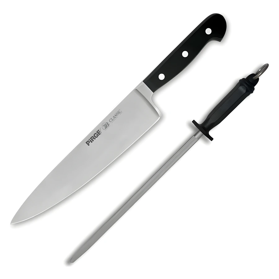 Pirge Classic 35080 şef bıçağı seti, 21 cm şef bıçağı ve 25 cm yuvarlak masat