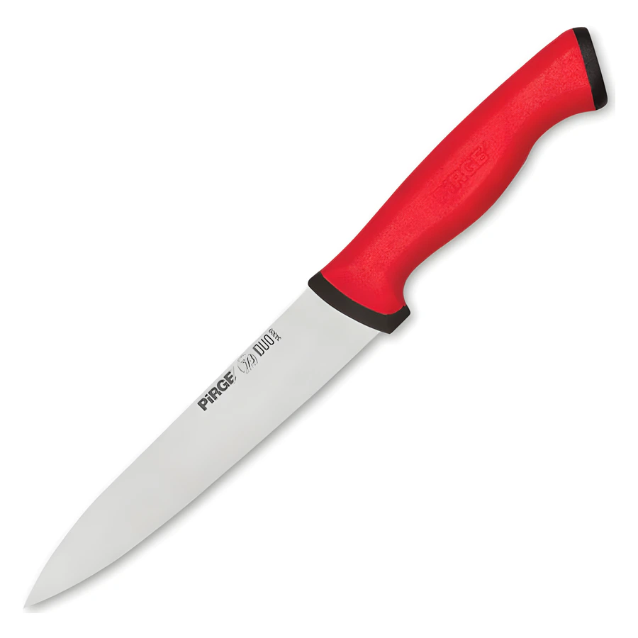 Pirge Duo 34311 dilimleme bıçağı 16 cm, paslanmaz ağız ve kaymaz siyah sap