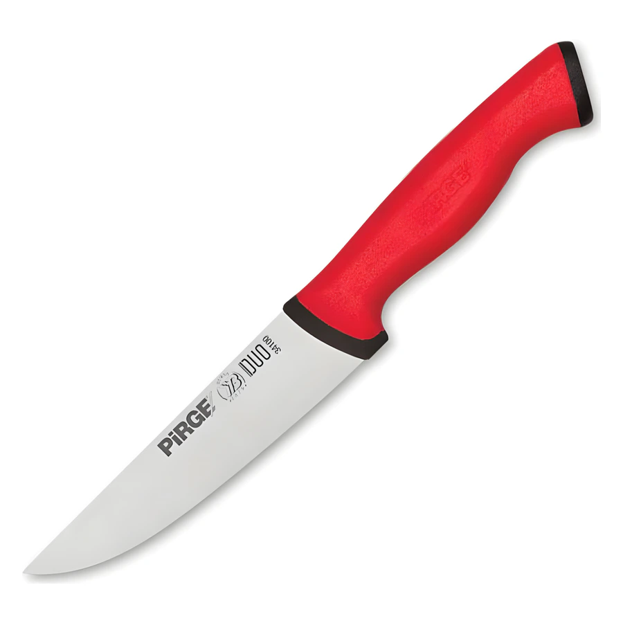 Pirge Duo 34100 kasap bıçağı No.0 12,5 cm, kısa paslanmaz ağız ve kaymaz siyah sap
