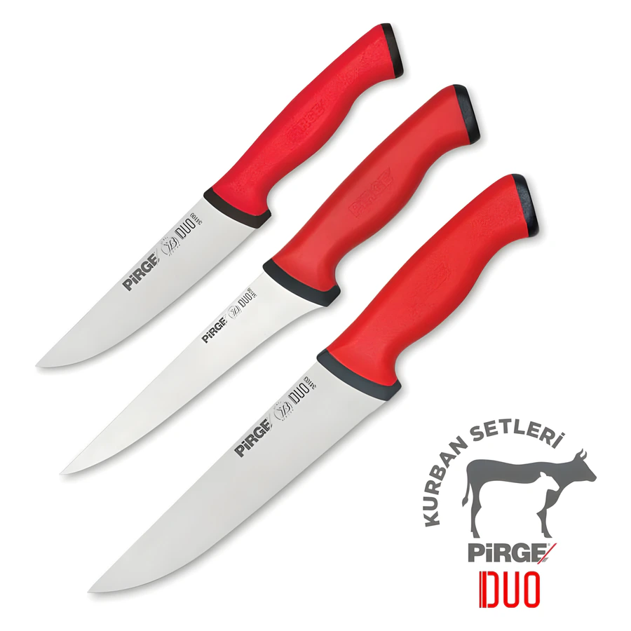 Pirge Duo 35135 kasap kurban bıçak seti, iki kasap bıçağı ve sıyırma bıçağı