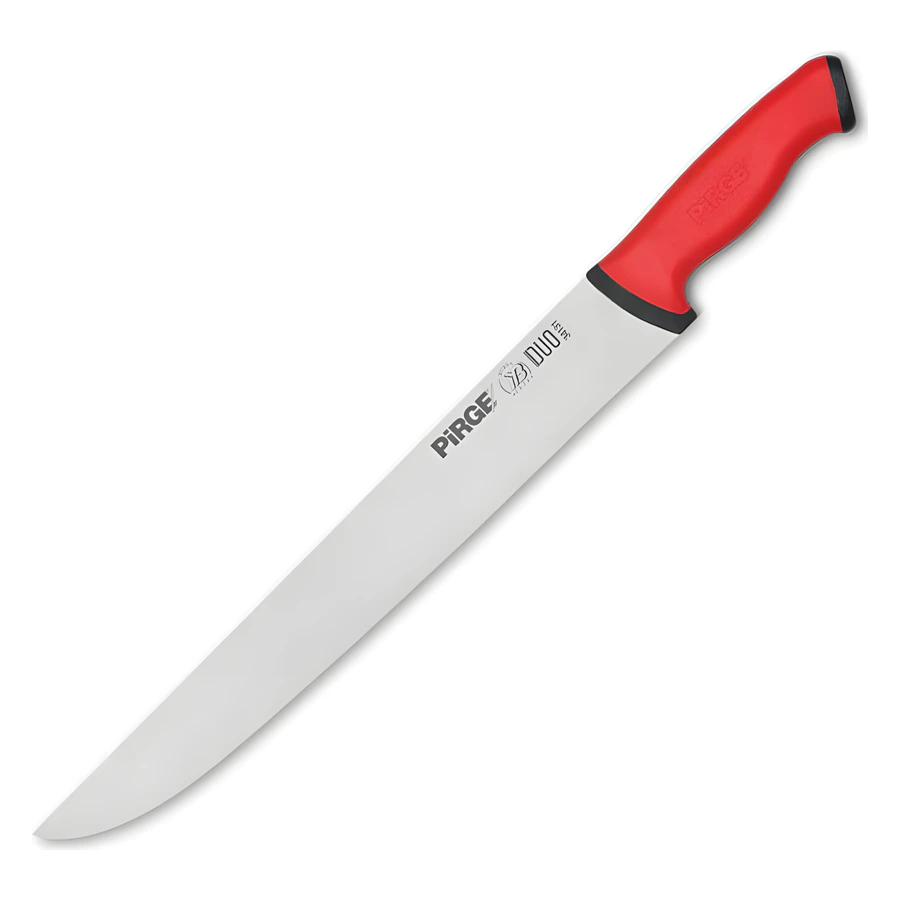 Pirge Duo 34131 sivri şarküteri bıçağı 35 cm, uzun geniş paslanmaz ağız ve kaymaz sap