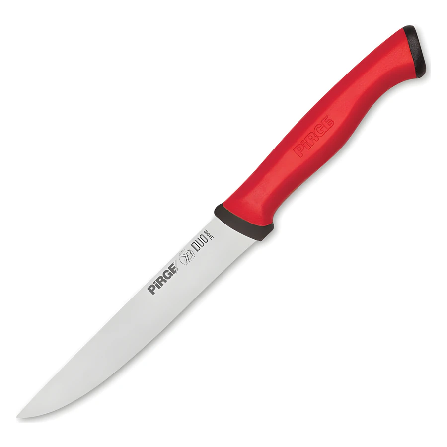 Pirge Duo 34042 sebze bıçağı 12 cm, ince paslanmaz ağız ve kaymaz siyah sap