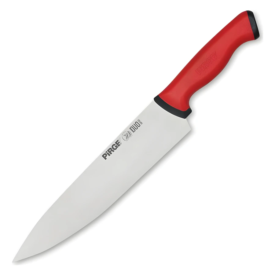 Pirge Duo 34162 şef bıçağı 23 cm, uzun geniş paslanmaz ağız ve kaymaz siyah sap