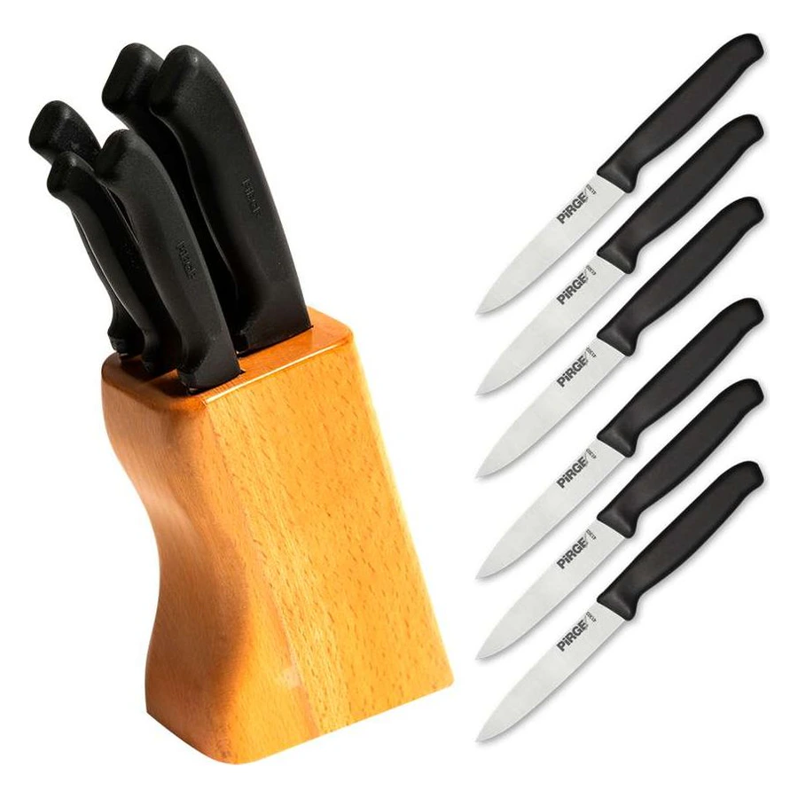 Pirge Ecco 35152 temel bıçak seti 12 parça, bloklu bıçaklar ve 6 meyve bıçağı