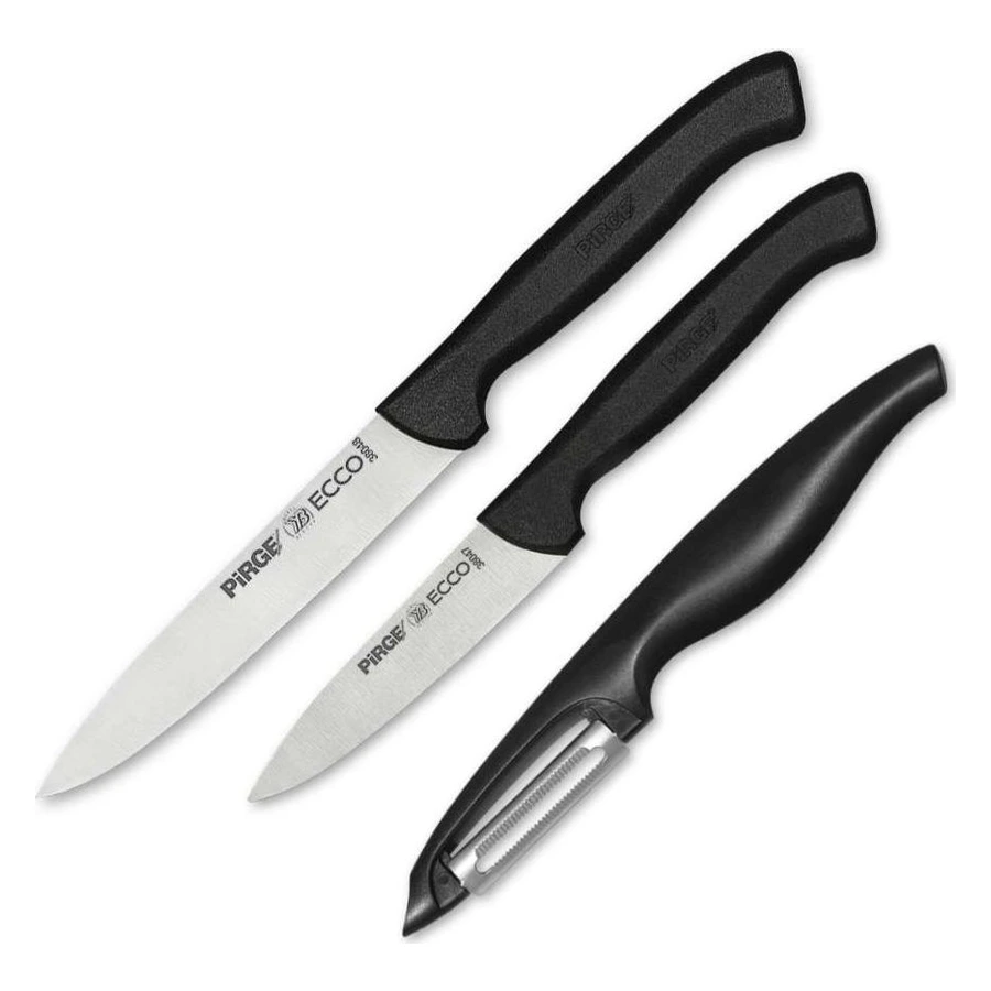 Pirge Ecco 35087 günlük kullanım bıçak soyacak seti, soyacak ve iki sivri sebze bıçağı