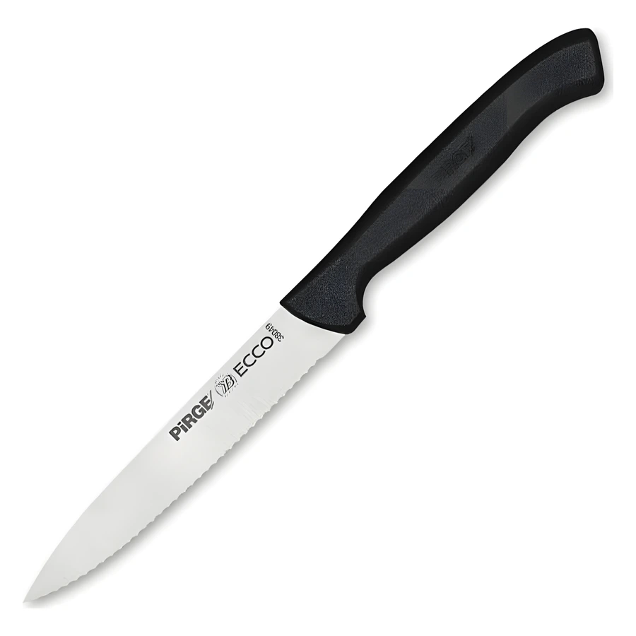 Pirge Ecco 38049 dalgalı dişli 12 cm sebze bıçağı, paslanmaz ağız ve PP sap