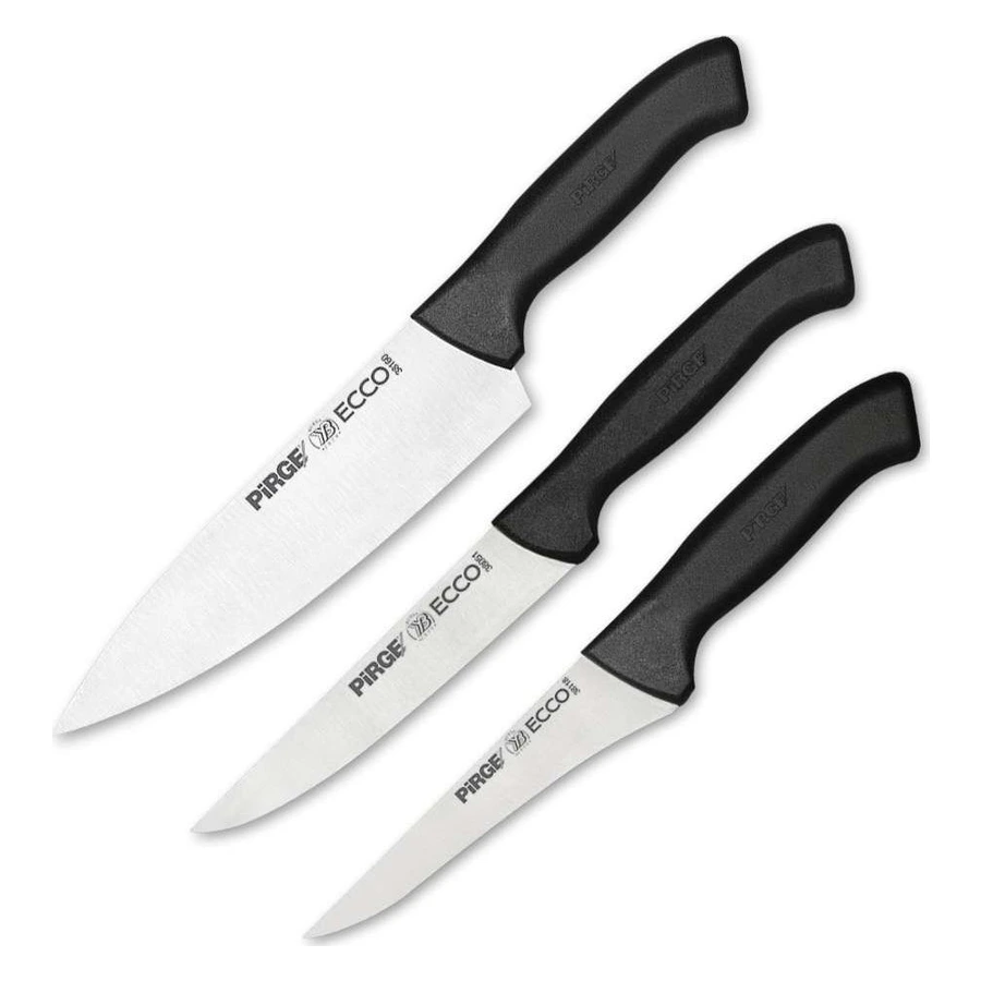 Pirge Ecco Şef Baba 35175 bıçak seti, şef bıçağı, et sıyırma bıçağı ve mutfak bıçağı