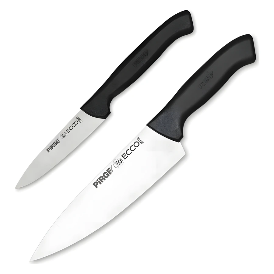 Pirge Ecco 35149 şef temel bıçak seti, 19 cm şef bıçağı ve 9 cm sivri sebze bıçağı
