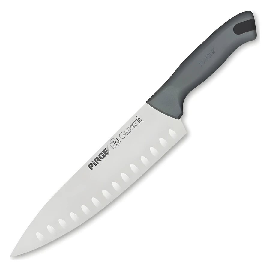 Pirge Gastro 37166 oluklu 23 cm şef bıçağı, uzun geniş ağız ve yüzey olukları