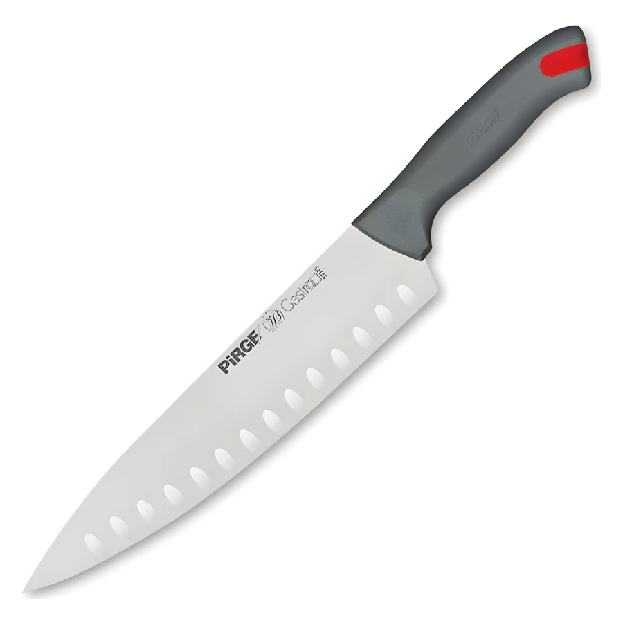 Pirge Gastro 37173 oluklu 25 cm şef bıçağı, uzun geniş ağız ve yüzey olukları