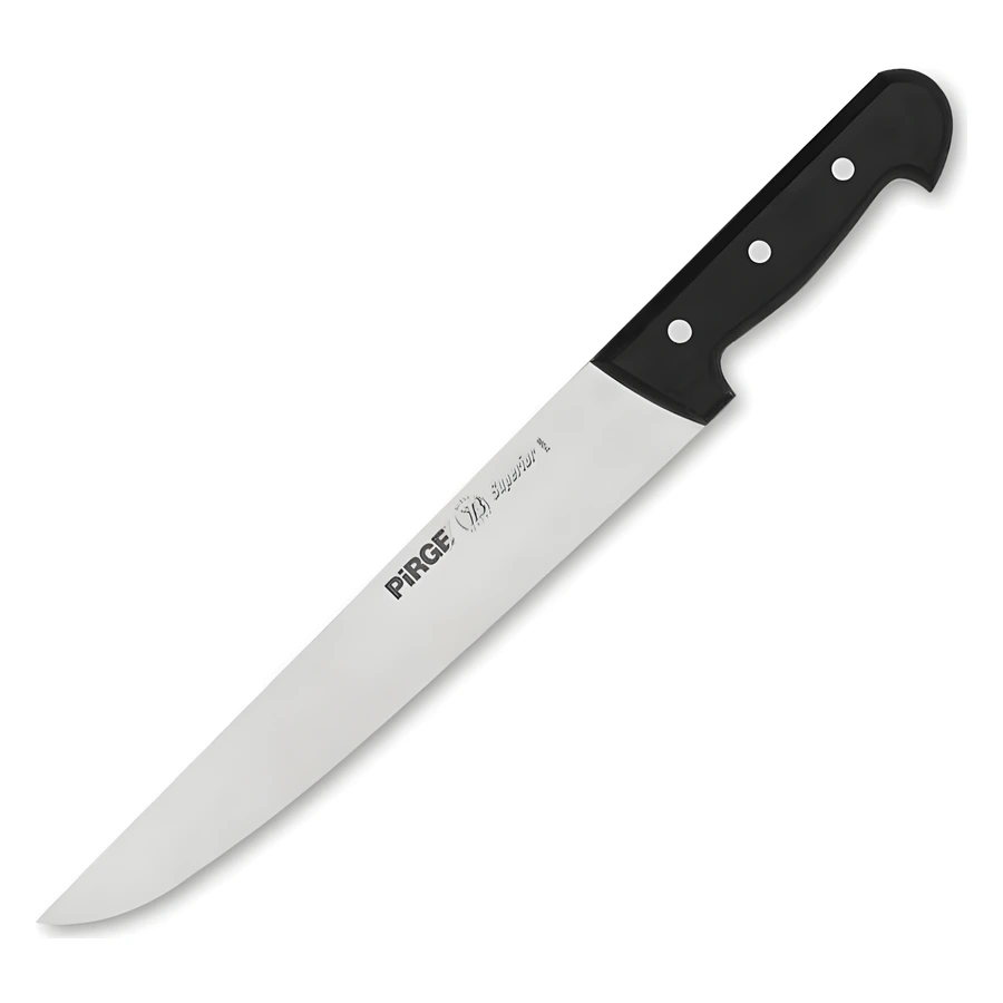 Pirge Superior 31086 kasap bıçağı No.6 30 cm, uzun T5MoV çelik ağız ve üç perçinli ABS sap
