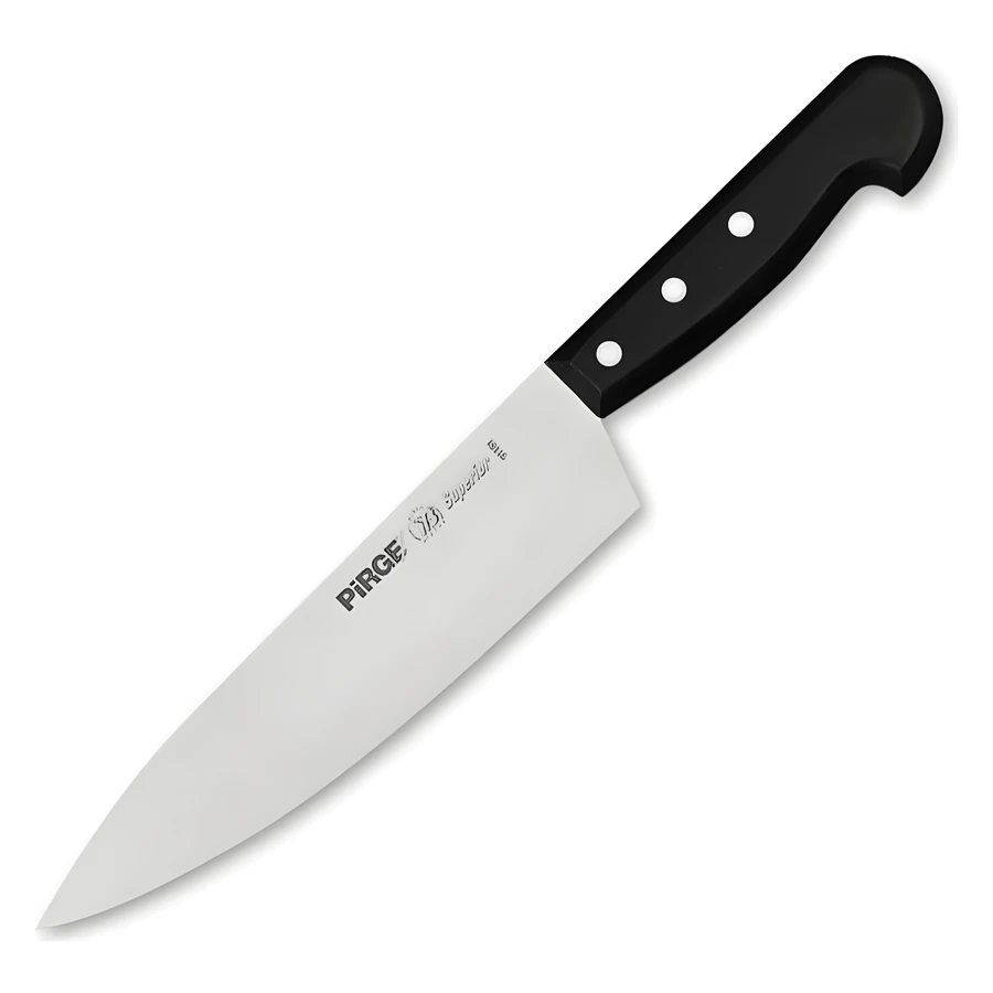 Pirge Superior 91161 şef bıçağı 21 cm, jilet keskinliğinde geniş çelik ve perçinli sap