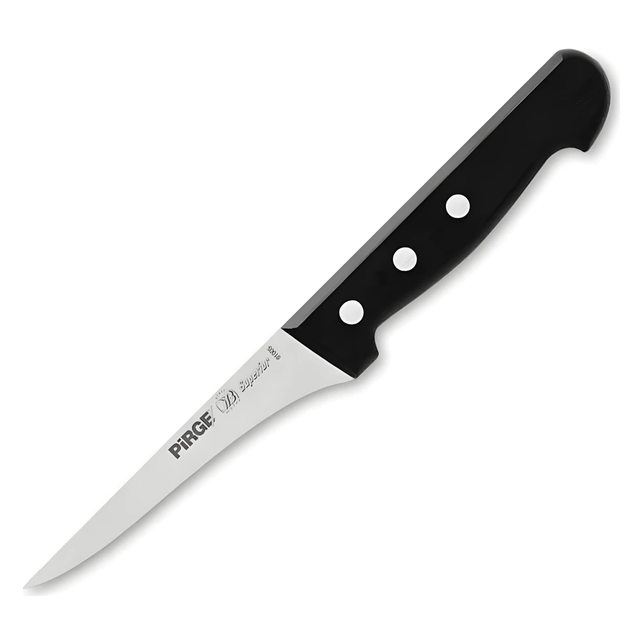Pirge Superior sıyırma bıçağı 12,5 cm 91005, ucu daralan kısa çelik ve perçinli ABS sap
