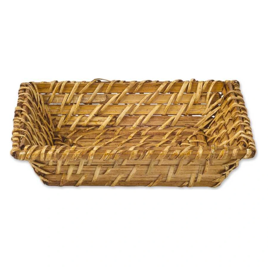 Epinox HES-D23 rattan dikdörtgen sepet 23 cm, masaya ekmek servisi için örgü sepet