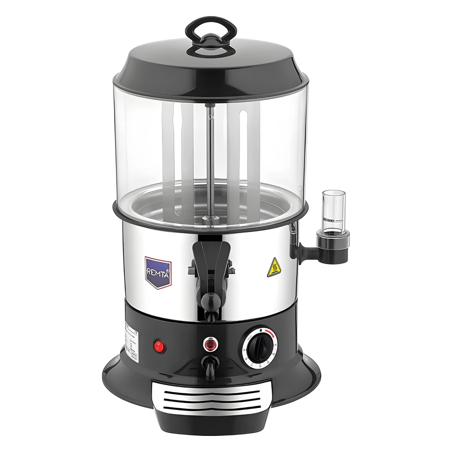Remta CS1 siyah 9 litre sahlep ve sıcak çikolata ısıtıcı, şeffaf hazne ve karıştırıcı palet