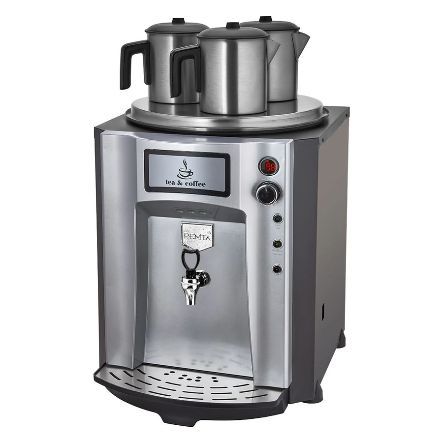 Remta DE10SP şamandıralı Premium Jumbo 3 demlikli 40 litre çay makinesi, LED aydınlatmalı gövde