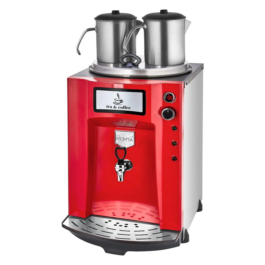 Remta DE11P Premium Jumbo LED aydınlatmalı 2 demlikli 23 litre çay makinesi, paslanmaz kazan