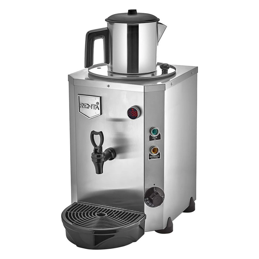 Remta DE14 tek demlikli 9 litre Jumbo çay makinesi, paslanmaz kazan ve dijital termostat