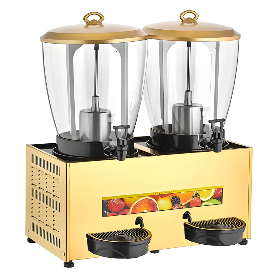 Remta Gold ST29 çift hazneli şerbet ve ayran soğutucu, gold ön panel