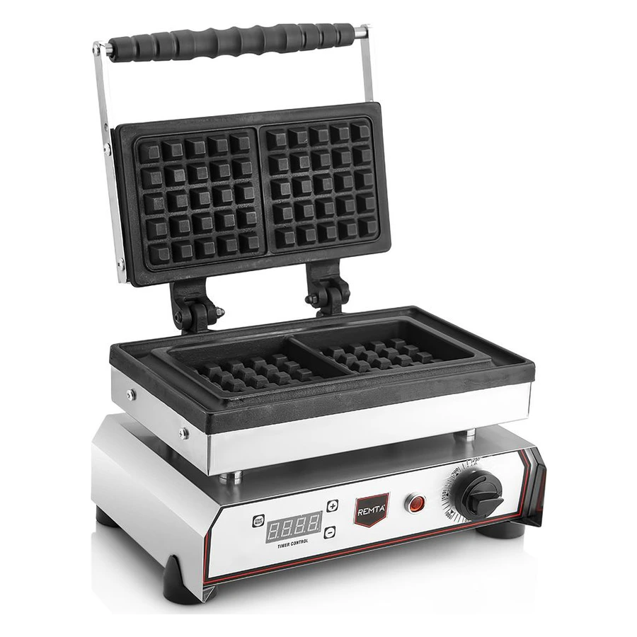 Remta W35 mini kare elektrikli waffle makinesi, iki adet 12x12 cm teflon kaplı kalıp