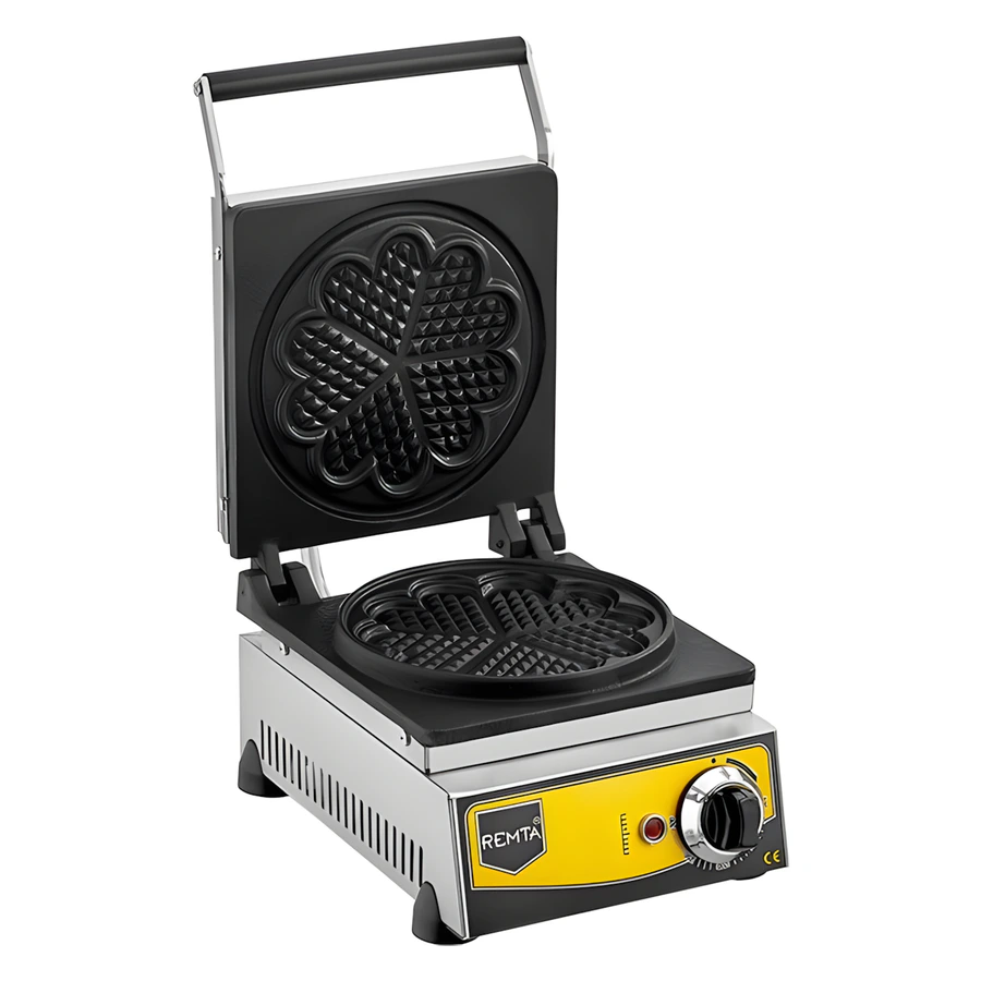 Remta W12 21 cm çiçek model elektrikli waffle makinesi, kompakt paslanmaz kasa