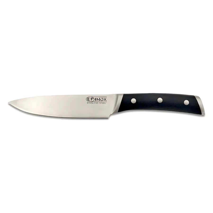 Epinox siyah şef bıçağı 15 cm EY-15CB, kısa paslanmaz çelik ağız ve ergonomik sap