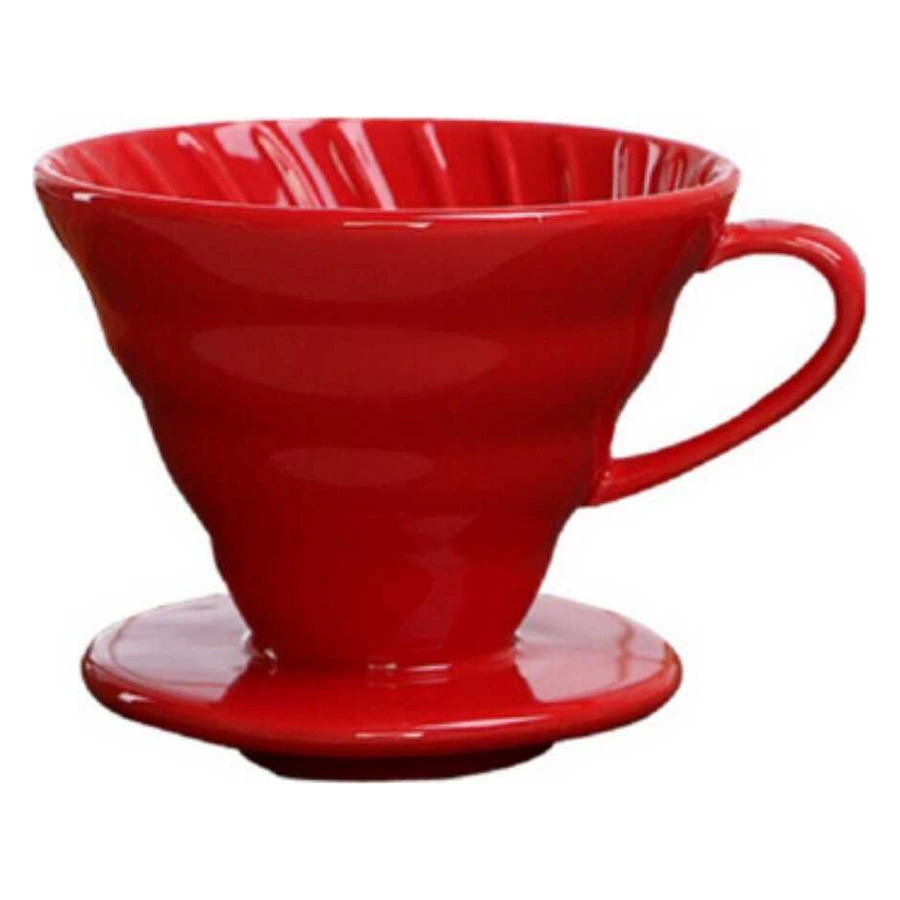 Epinox FSK-2 kırmızı seramik kahve demleme dripper, No:2 kağıt filtreli