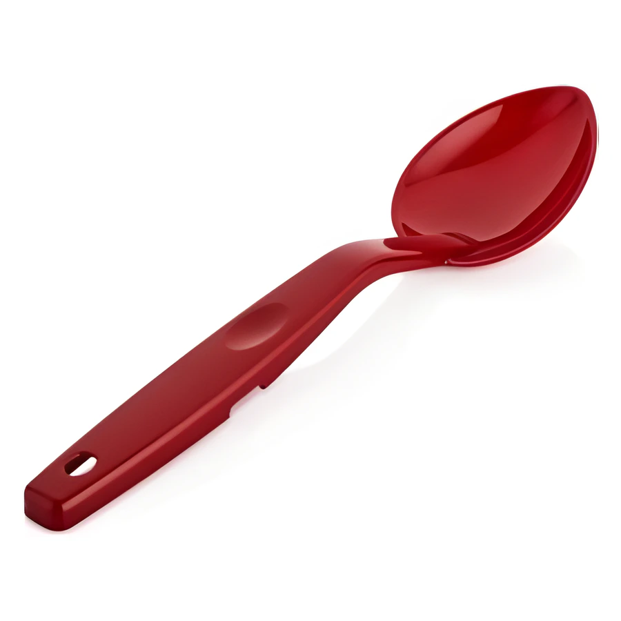 Gastroplast GSK-01 kırmızı deliksiz polikarbon servis kaşığı, ergonomik saplı büfe kaşığı