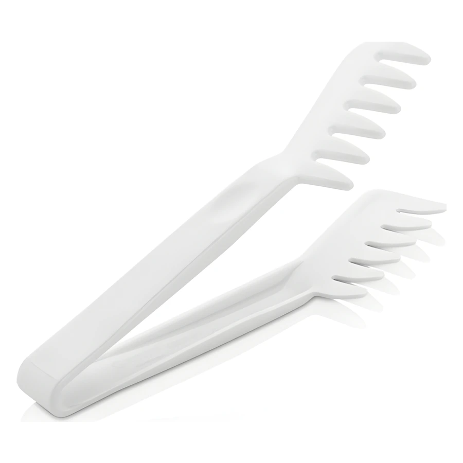 Gastroplast GMM-01 beyaz polikarbon makarna maşası, dişli spagetti servis uçları