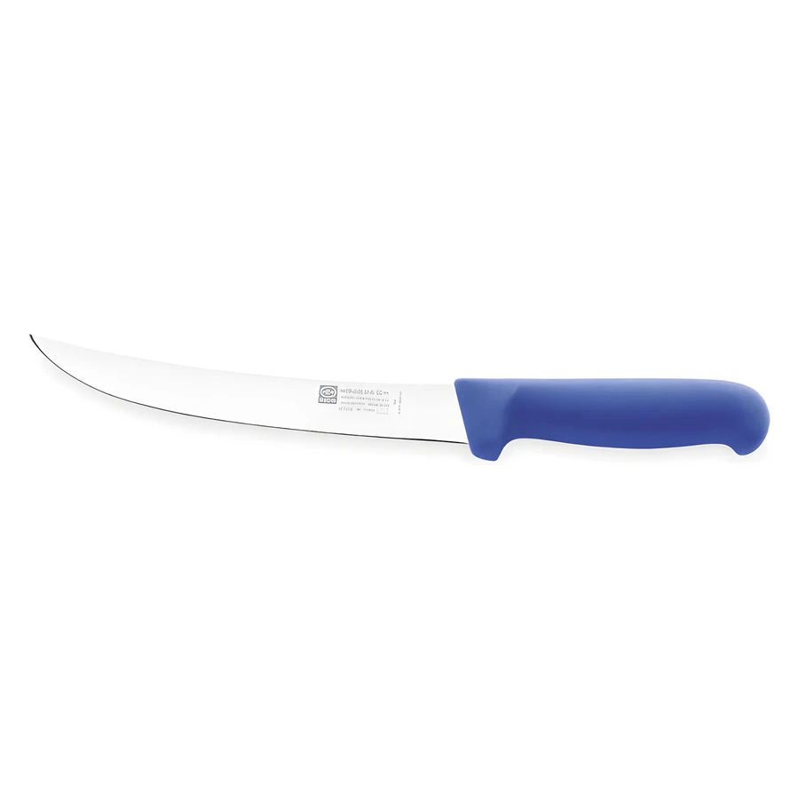 Epinox Sıco mavi saplı et bıçağı 25 cm V207.2520.25, uzun ince paslanmaz çelik ağız