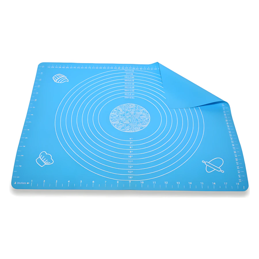Epinox SMM-45 mavi silikon mat 40x50 cm, tezgâhta hamur açma için yapışmaz çalışma matı