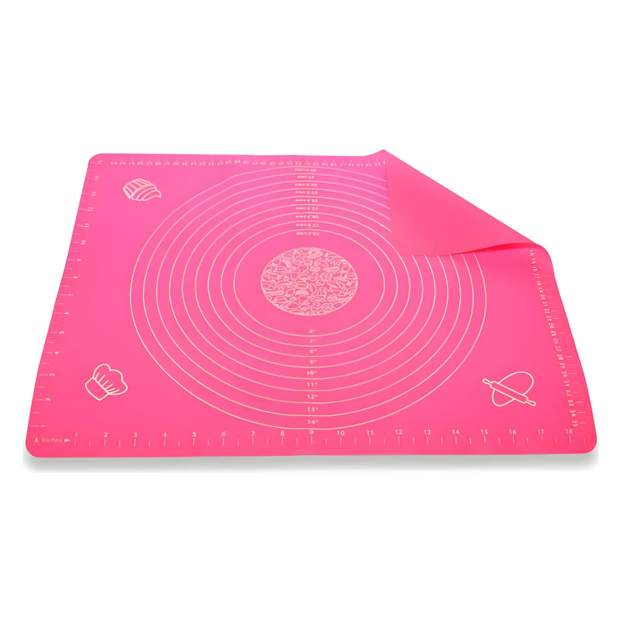 Epinox SMP-45 pembe silikon mat 40x50 cm, makaron ve kurabiye için yapışmaz pişirme matı