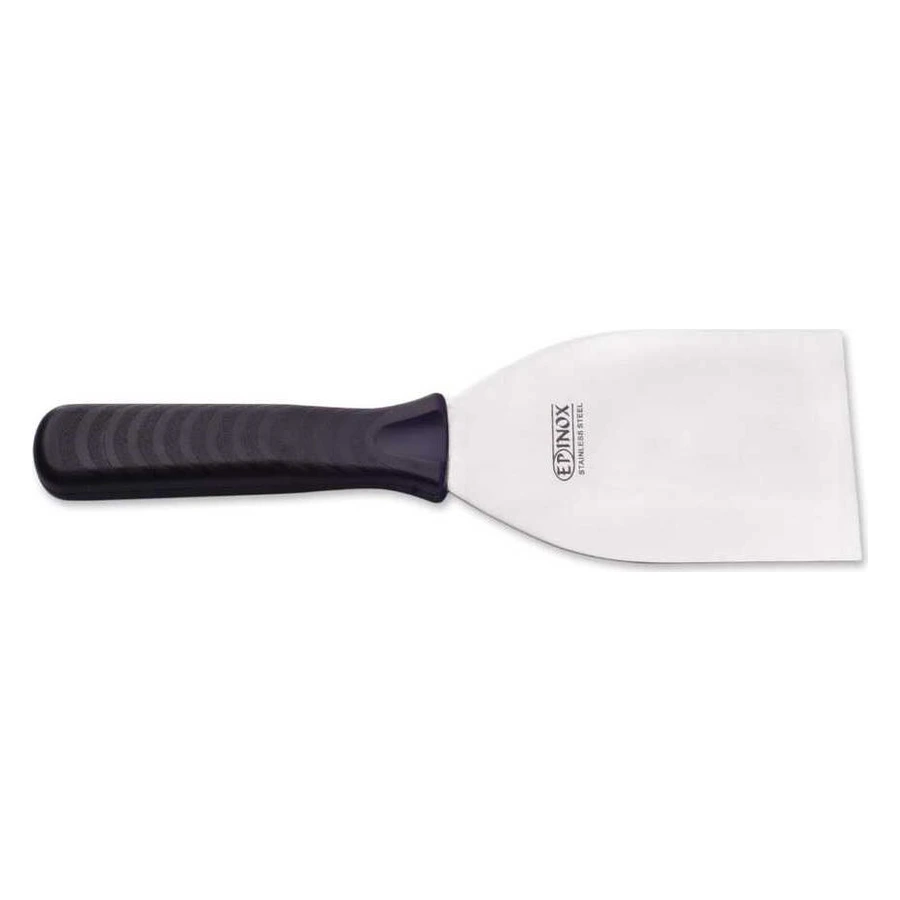 Epinox SP1-07S siyah saplı spatula no 1, 7,8 cm genişliğinde esnek paslanmaz ağız