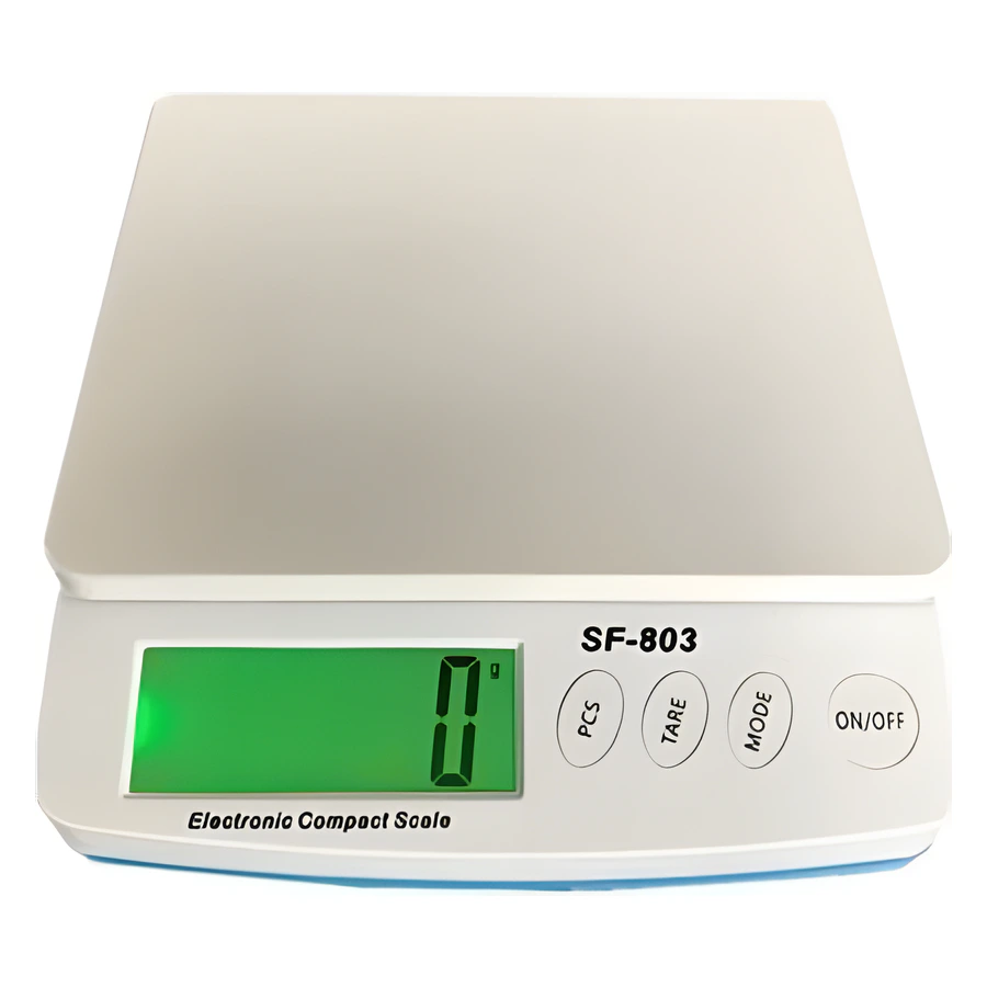 TEM SF-803 30 kg tartım terazisi, yeşil ışıklı LCD gösterge ve 19x23 cm kefe