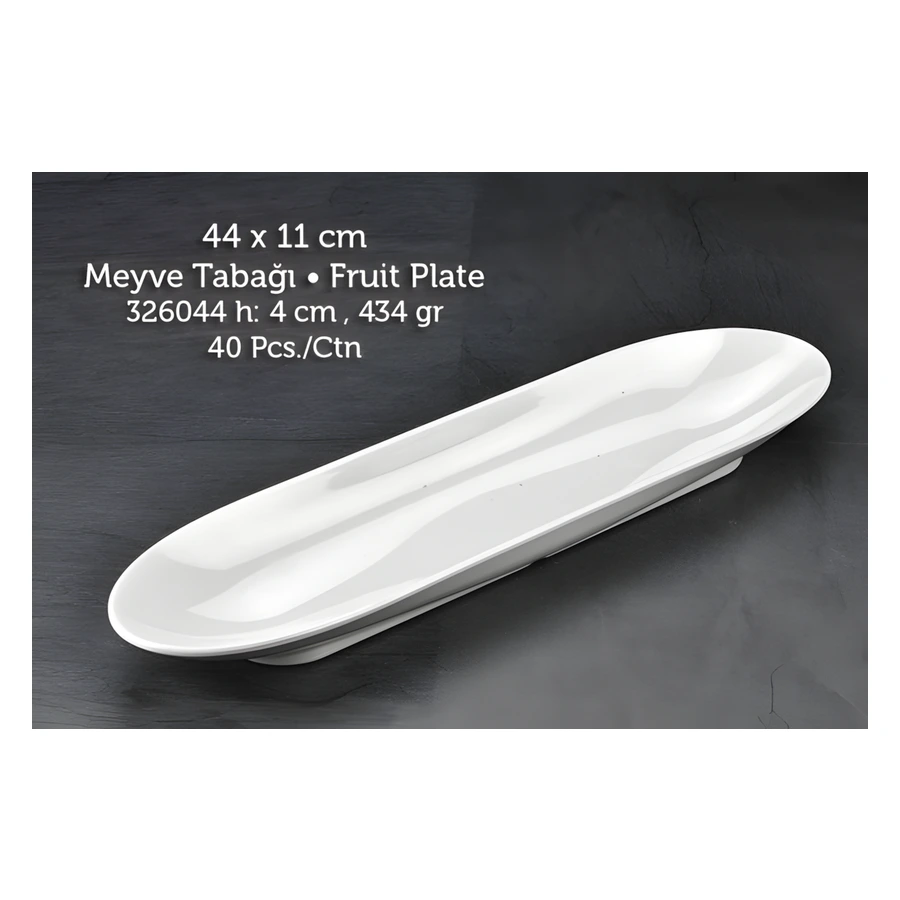 Tuva Therm 326044 uzun melamin meyve tabağı, 44x11 cm