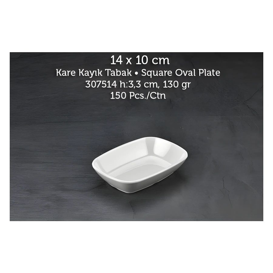 Tuva Therm International 307514 melamin kare kayık tabak, 14x10 cm