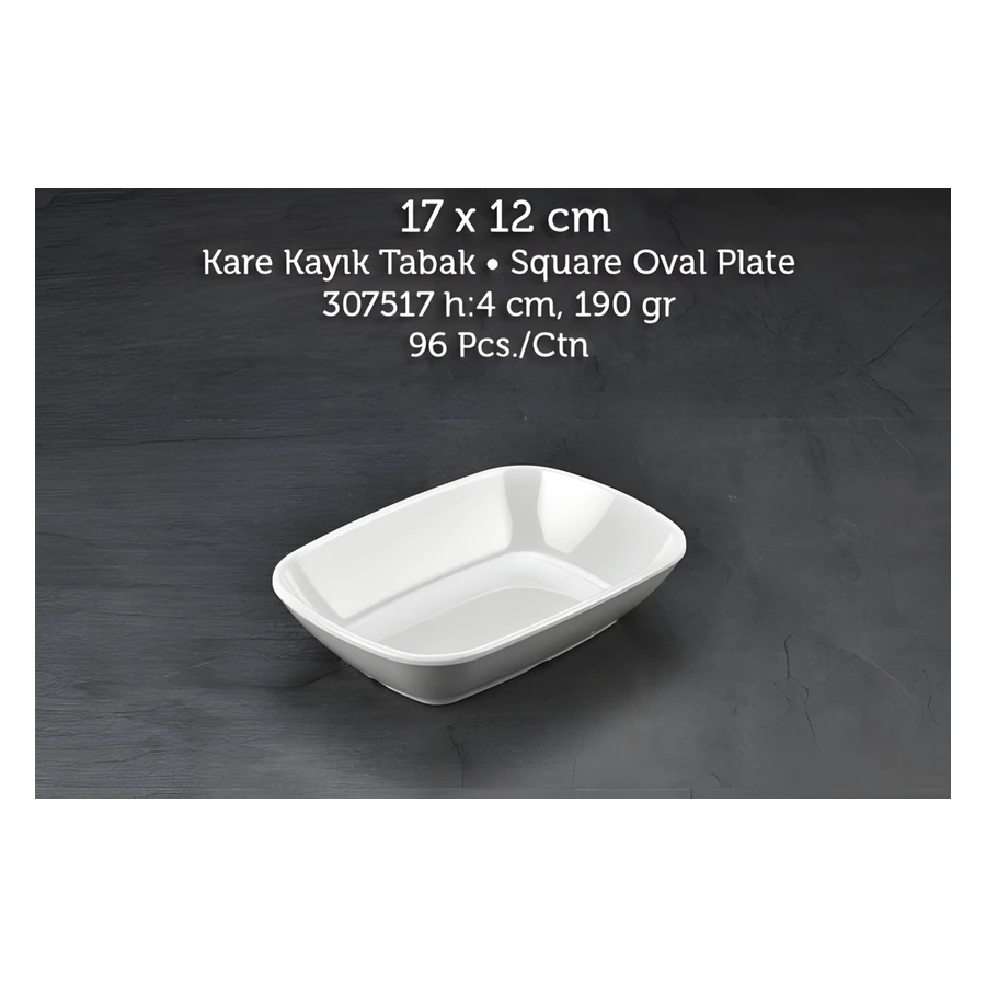 Tuva Therm International 307517 melamin kare kayık tabak, 17x12 cm