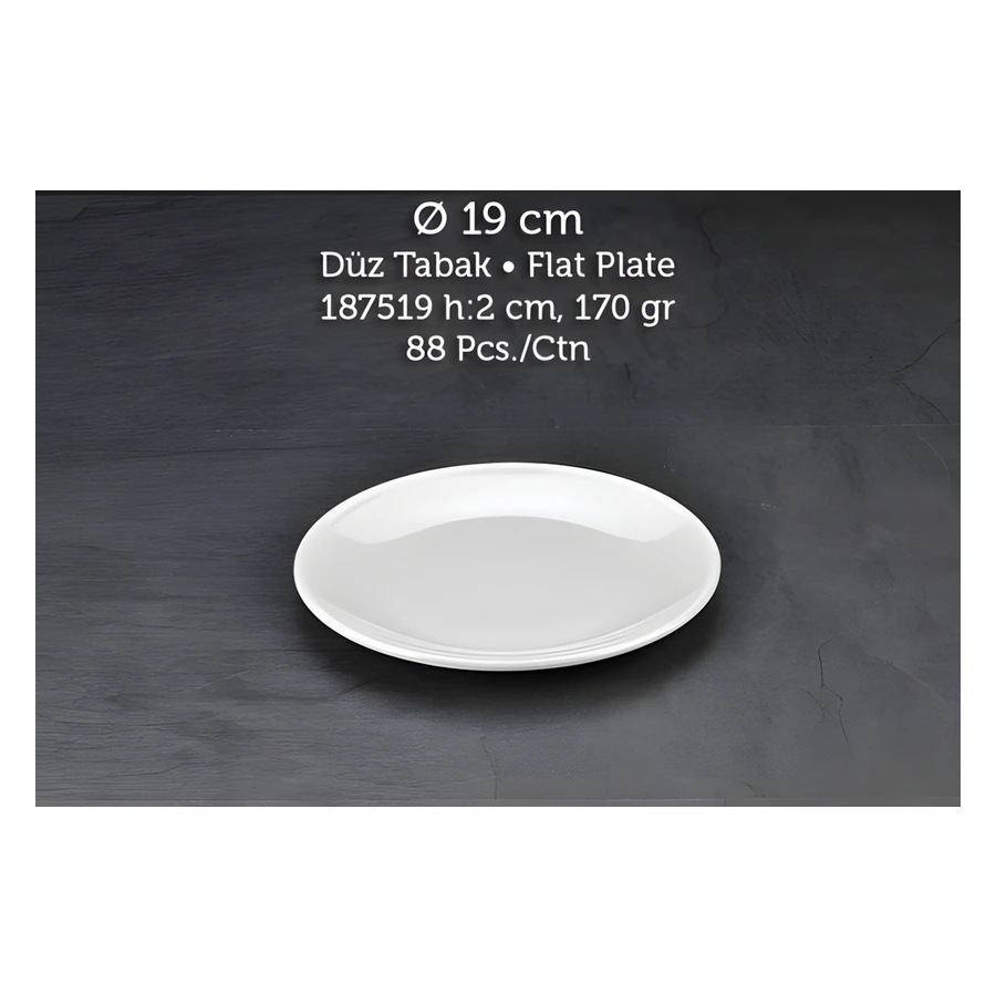 Tuva Therm International 187519 melamin düz tabak, 19 cm
