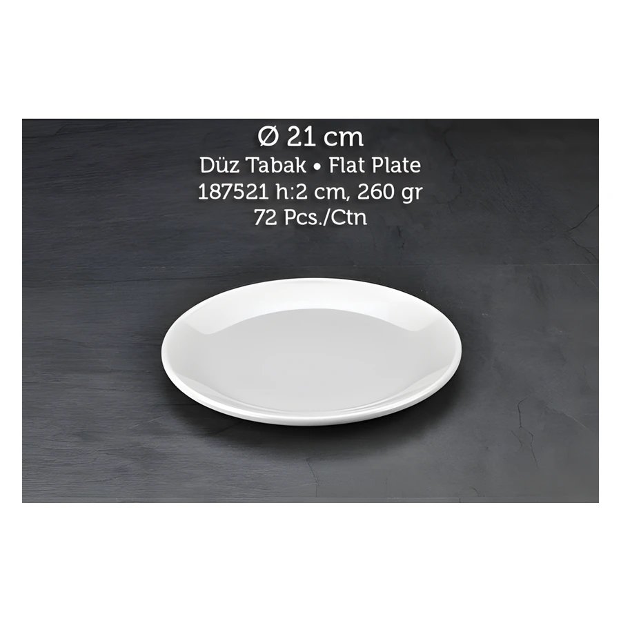 Tuva Therm International 187521 melamin düz tabak, 21 cm