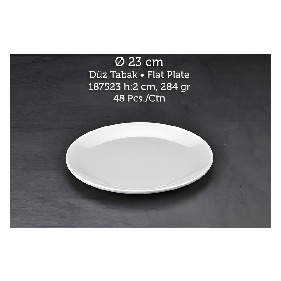 Tuva Therm International 187523 melamin düz tabak, 23 cm
