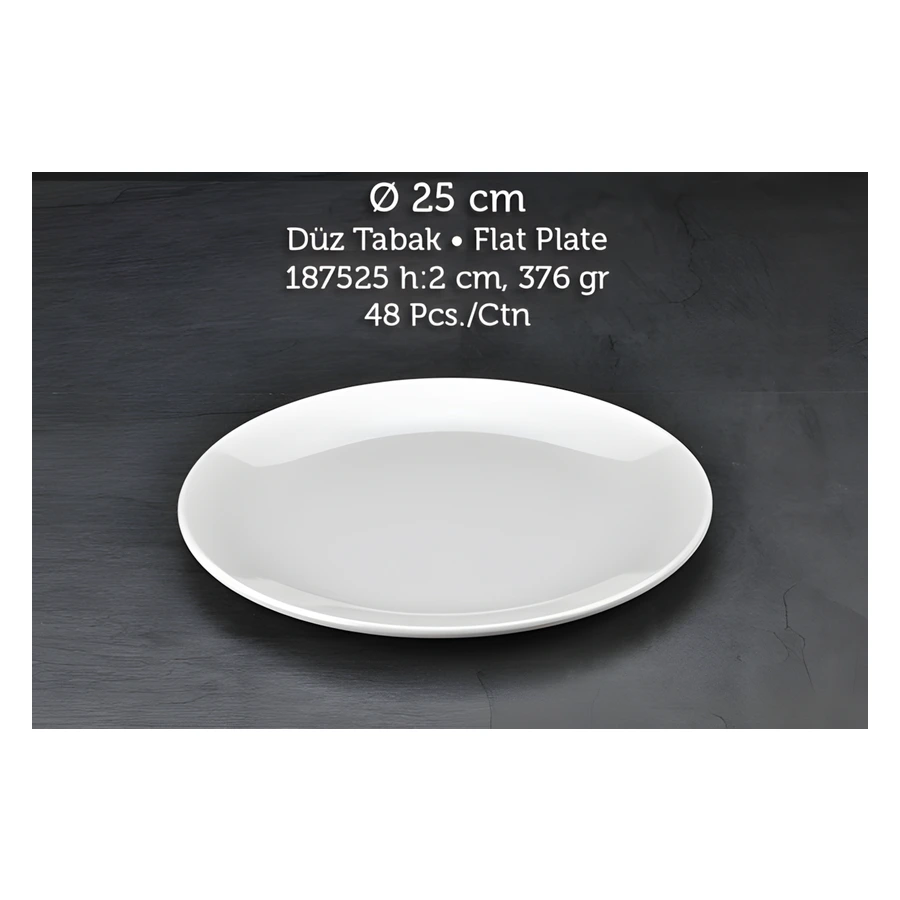Tuva Therm International 187525 melamin düz tabak, 25 cm