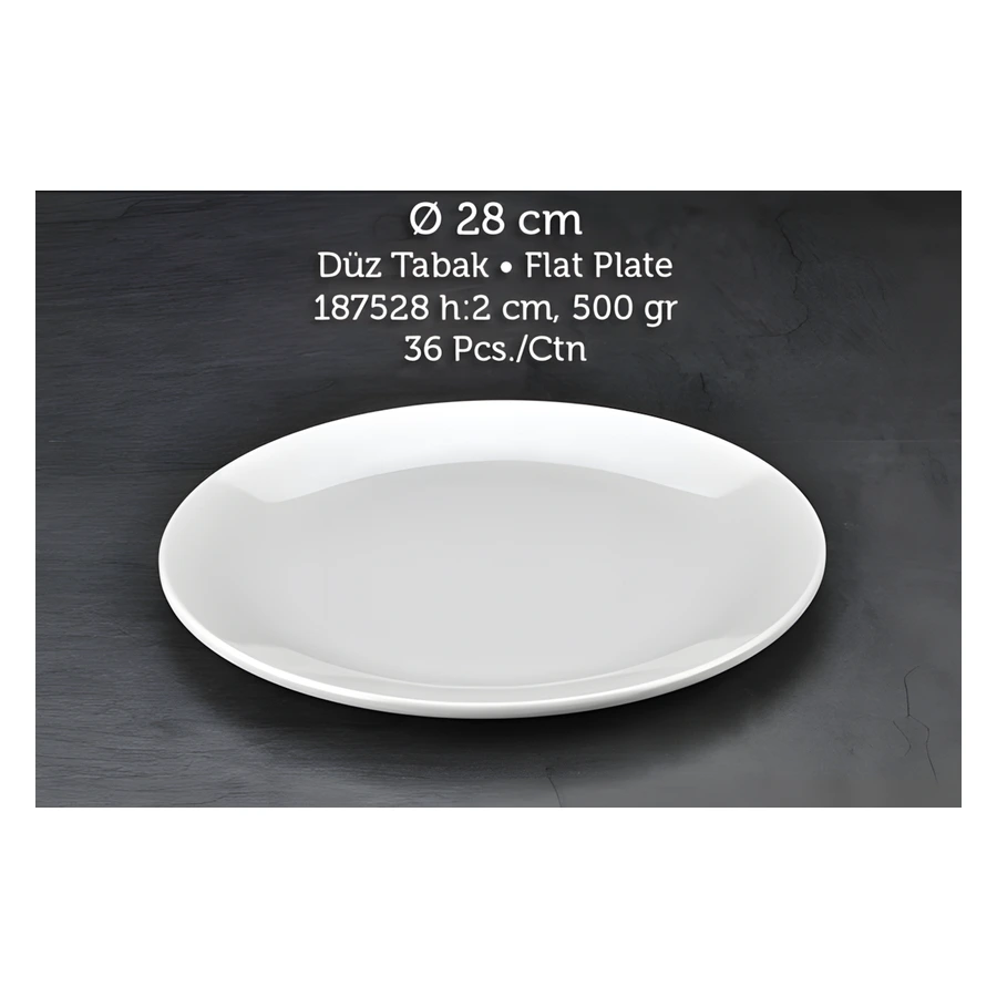 Tuva Therm International 187528 büyük melamin düz tabak, 28 cm