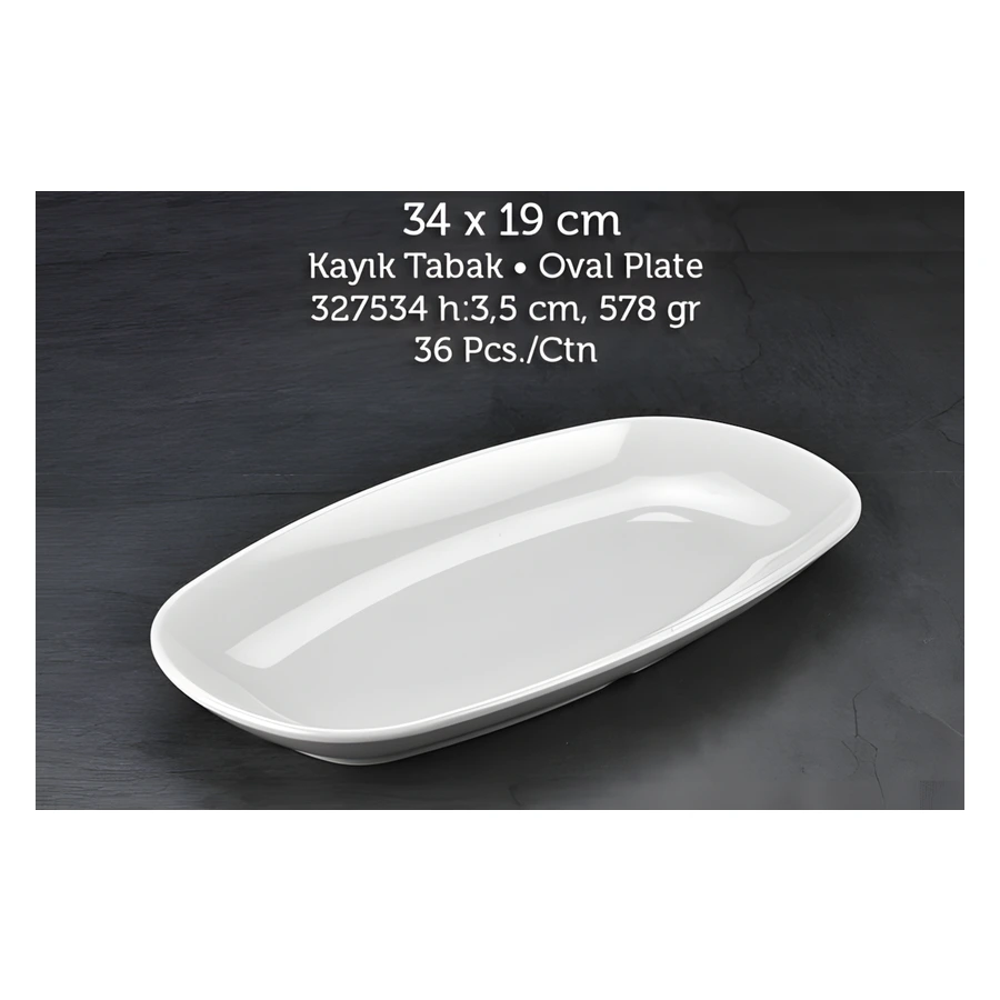Tuva Therm International 327534 büyük melamin kayık tabak, 34x19 cm