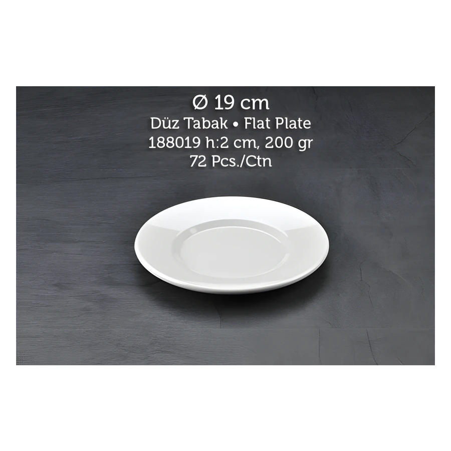 Tuva Therm Klasik 188019 melamin düz tabak, 19 cm