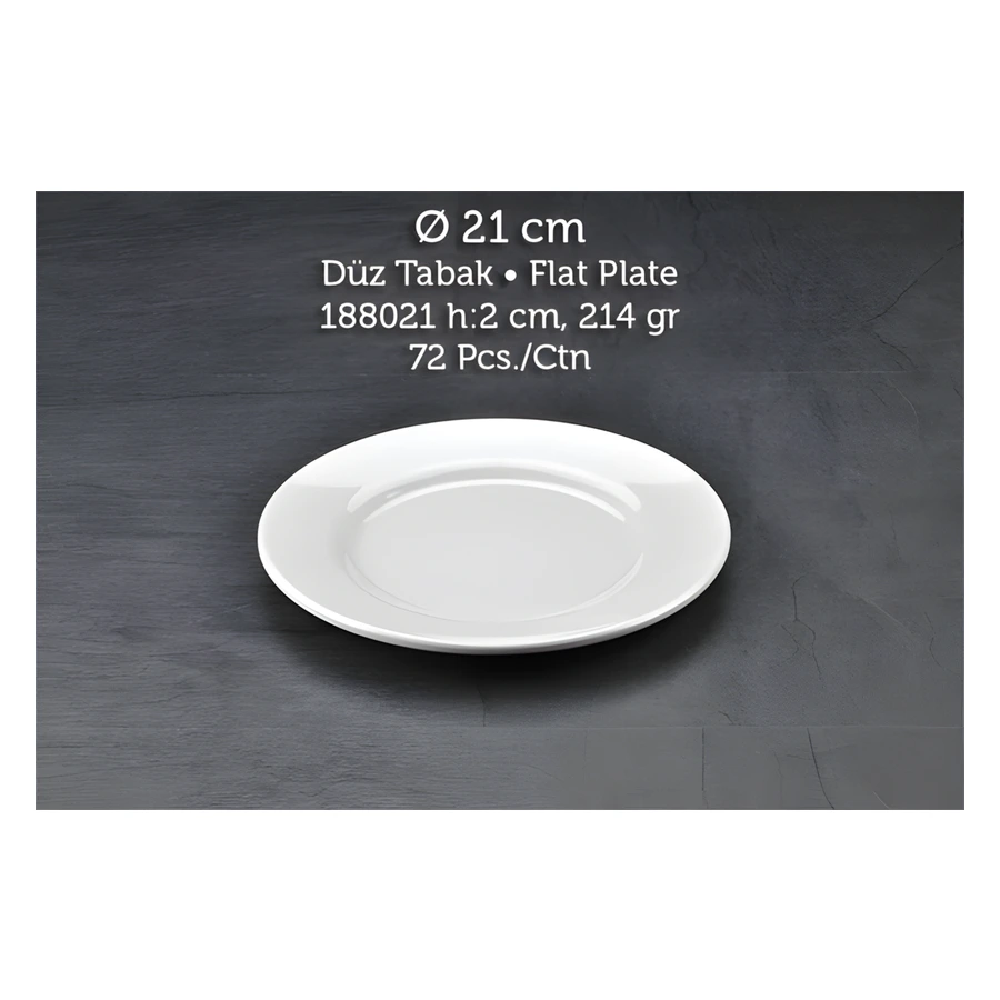 Tuva Therm Klasik 188021 melamin düz tabak, 21 cm
